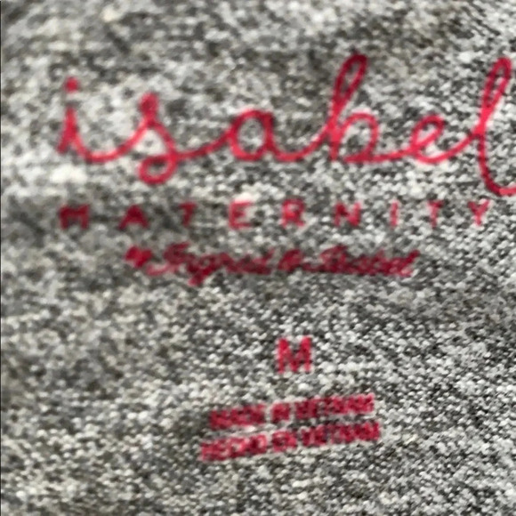 Isabel Maternity Top Gray Ruffle Short Sleeve NWT - Picture 5 of 8
